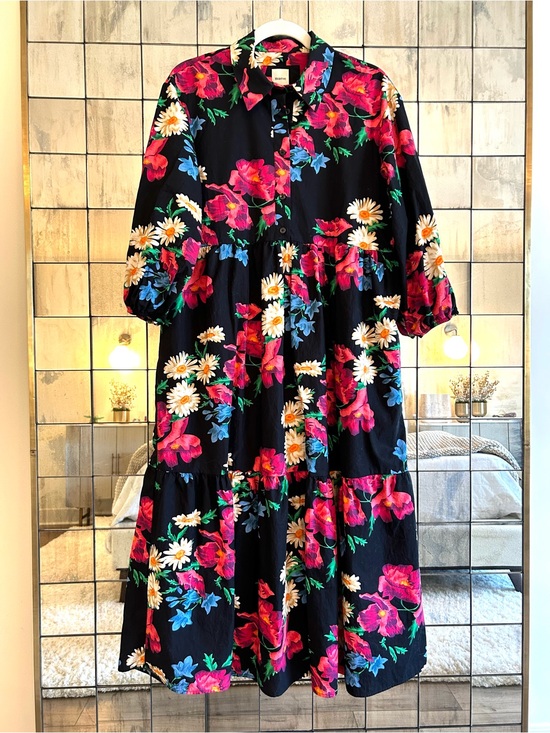 Maeve Dresses & Skirts - Maeve Bettina Tiered floral shirt dress